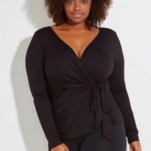 Lane Bryant Livi Active Women’s Black Wrap Top Plus Size 22/24
